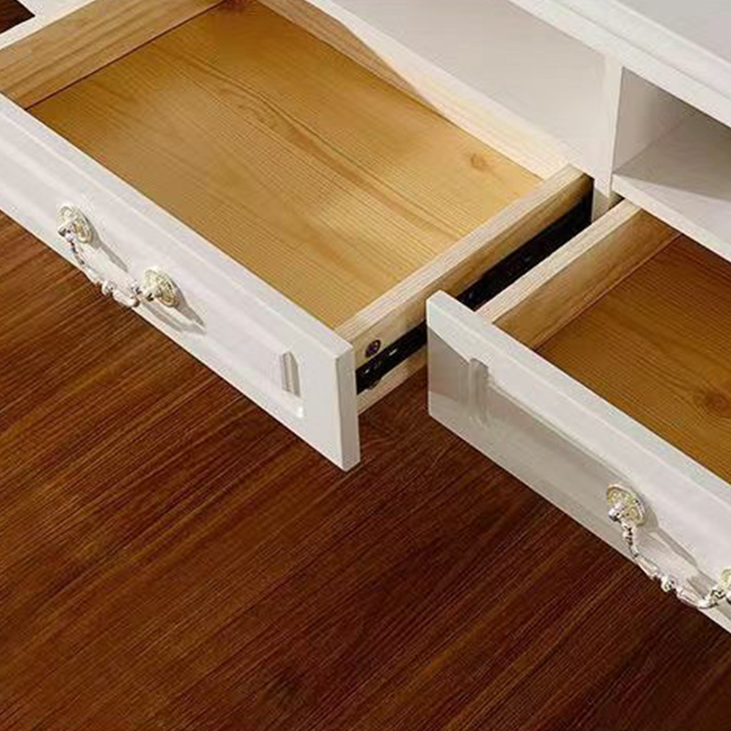 White Wood TV Stand with Cable Management | Ormau - image 4