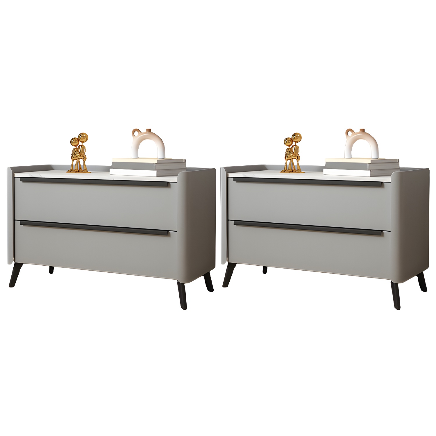 Modern Stone Top Nightstand | Ormau - image 22