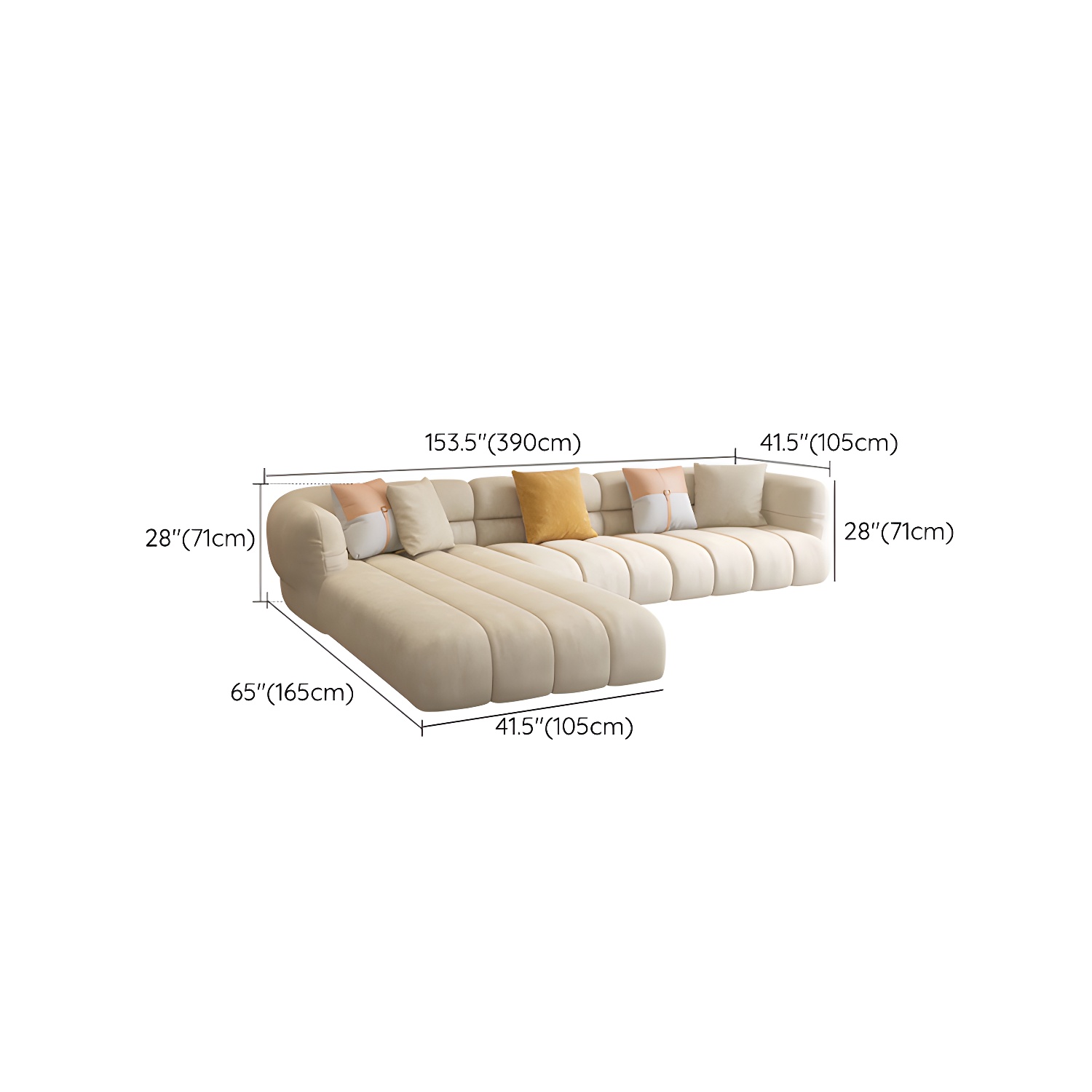 Beige L-Shape Sectional Sofa with Storage | Ormau - image 16
