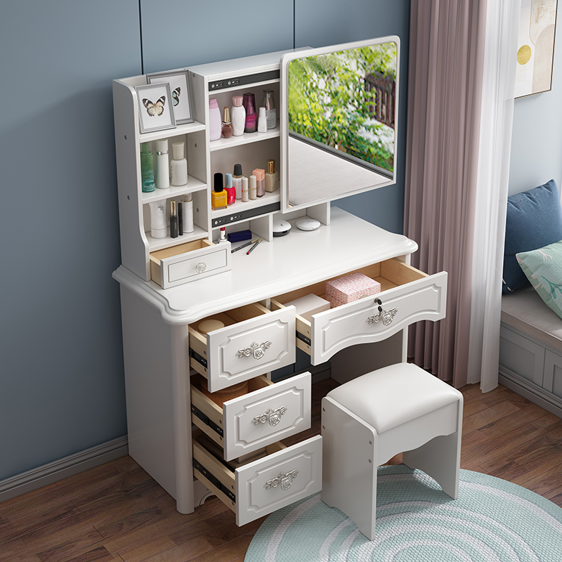 Reclaimed Wood Vanity Set with White Chair | Ormau - image 11