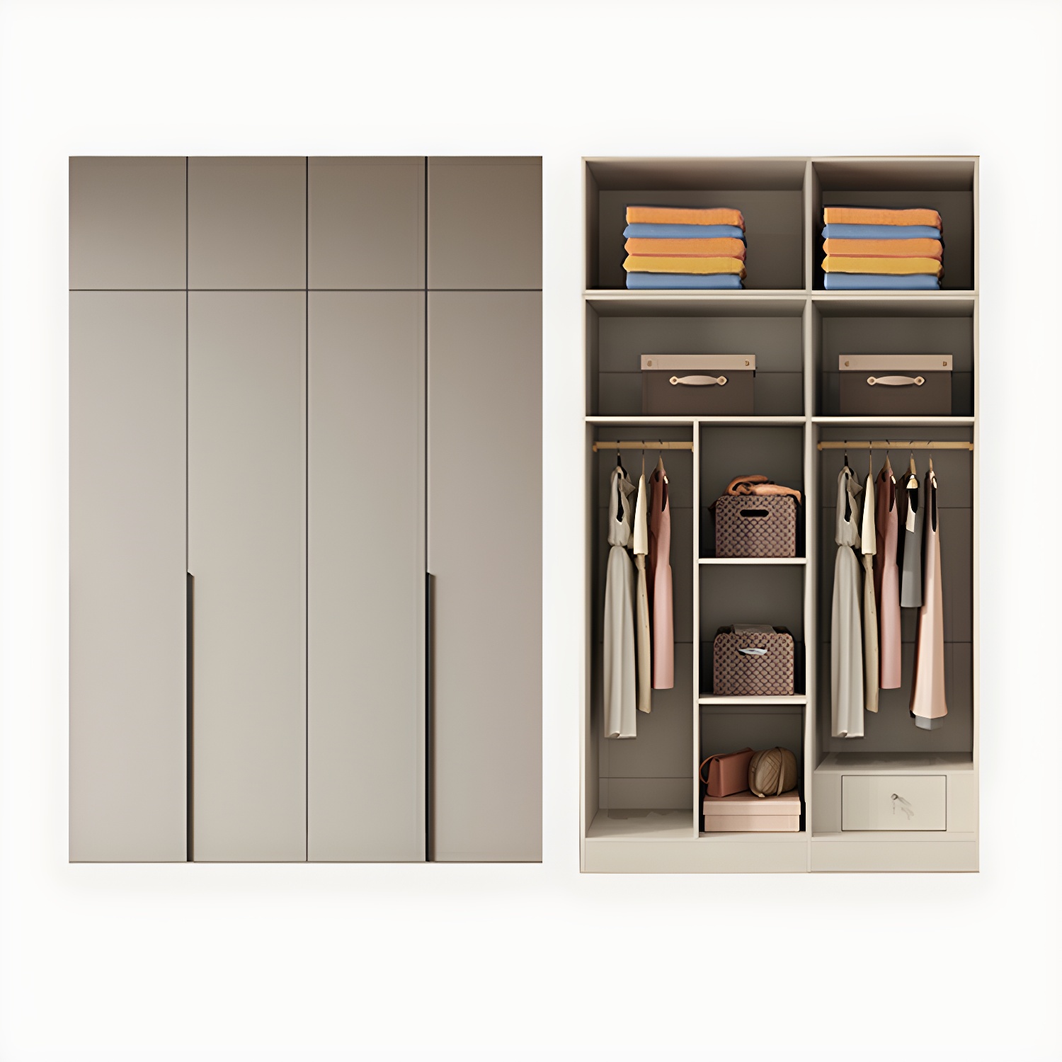 Modern Grey Wood Armoire | Ormau - image 53