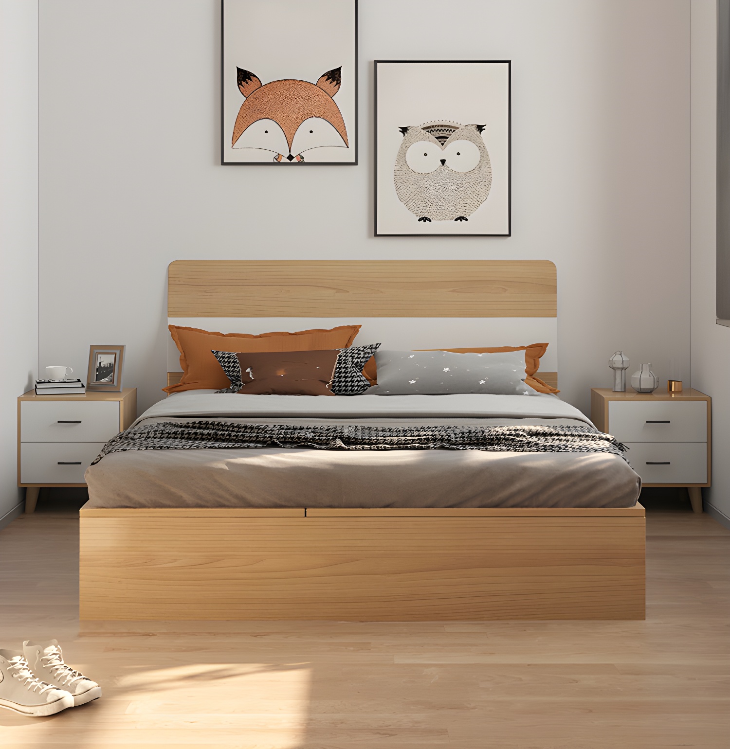 Natural Wood Storage Bed | Ormau - image 2