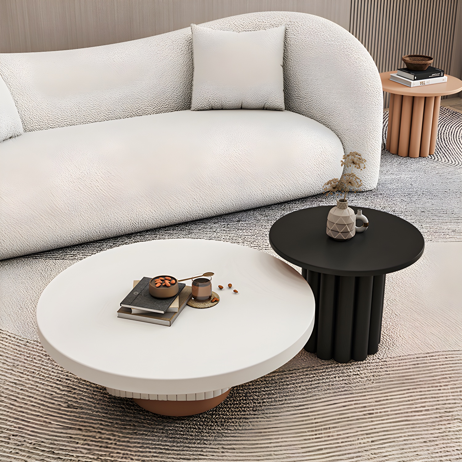 Pedestal Coffee Table Set | Ormau - image 12