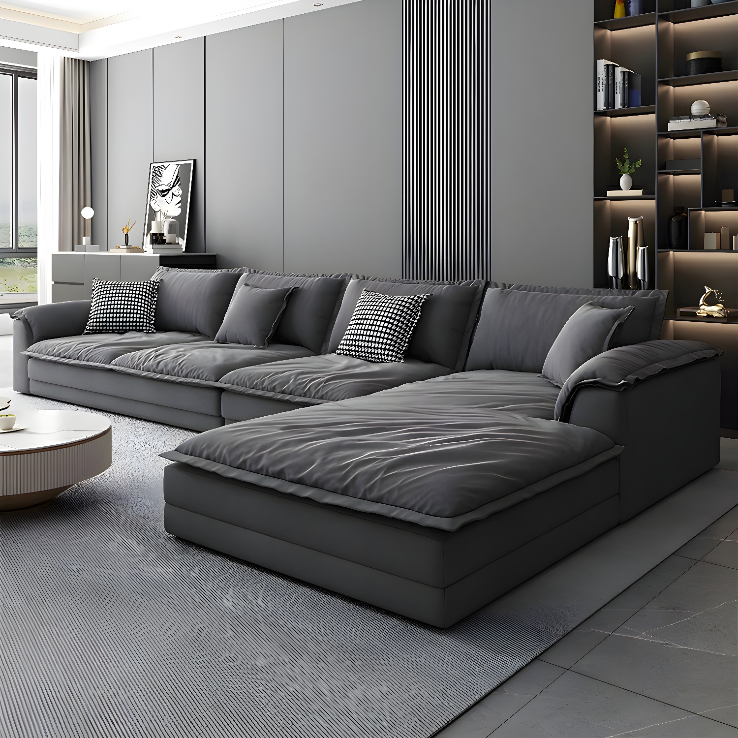 Modern Gray Sectional Sofa | Ormau - image 24