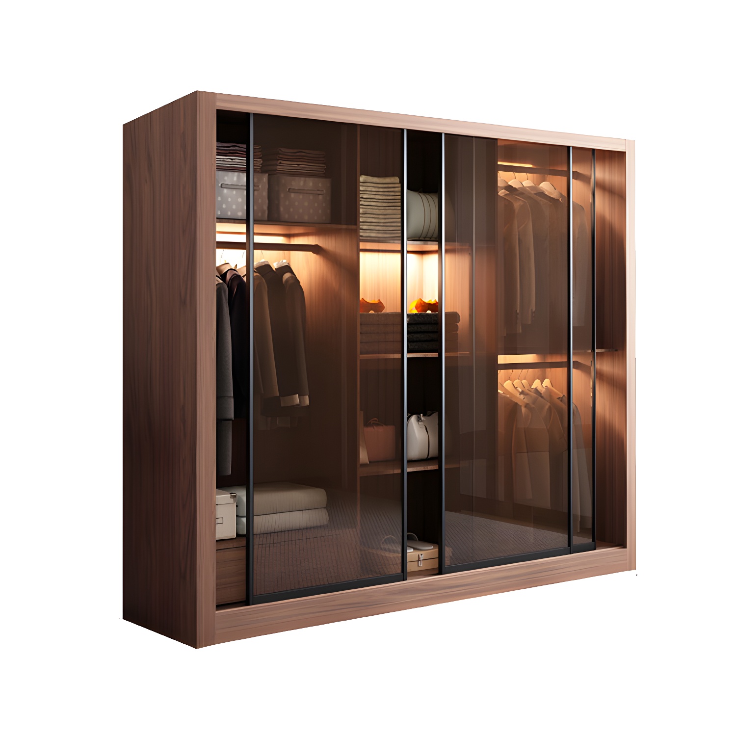 Modern Brown Wardrobe Armoire | Ormau - image 36