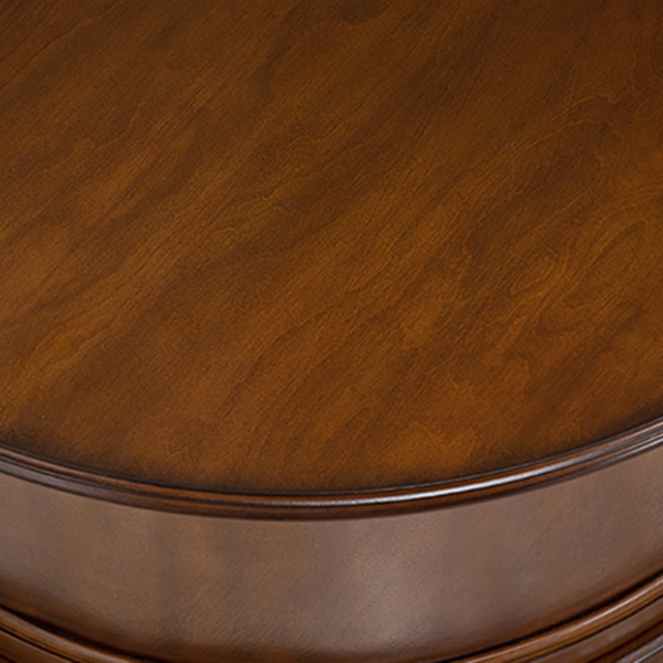 Traditional Medium Brown Corner Accent Cabinet with Wood Countertop and Exterior Shelving - image 9