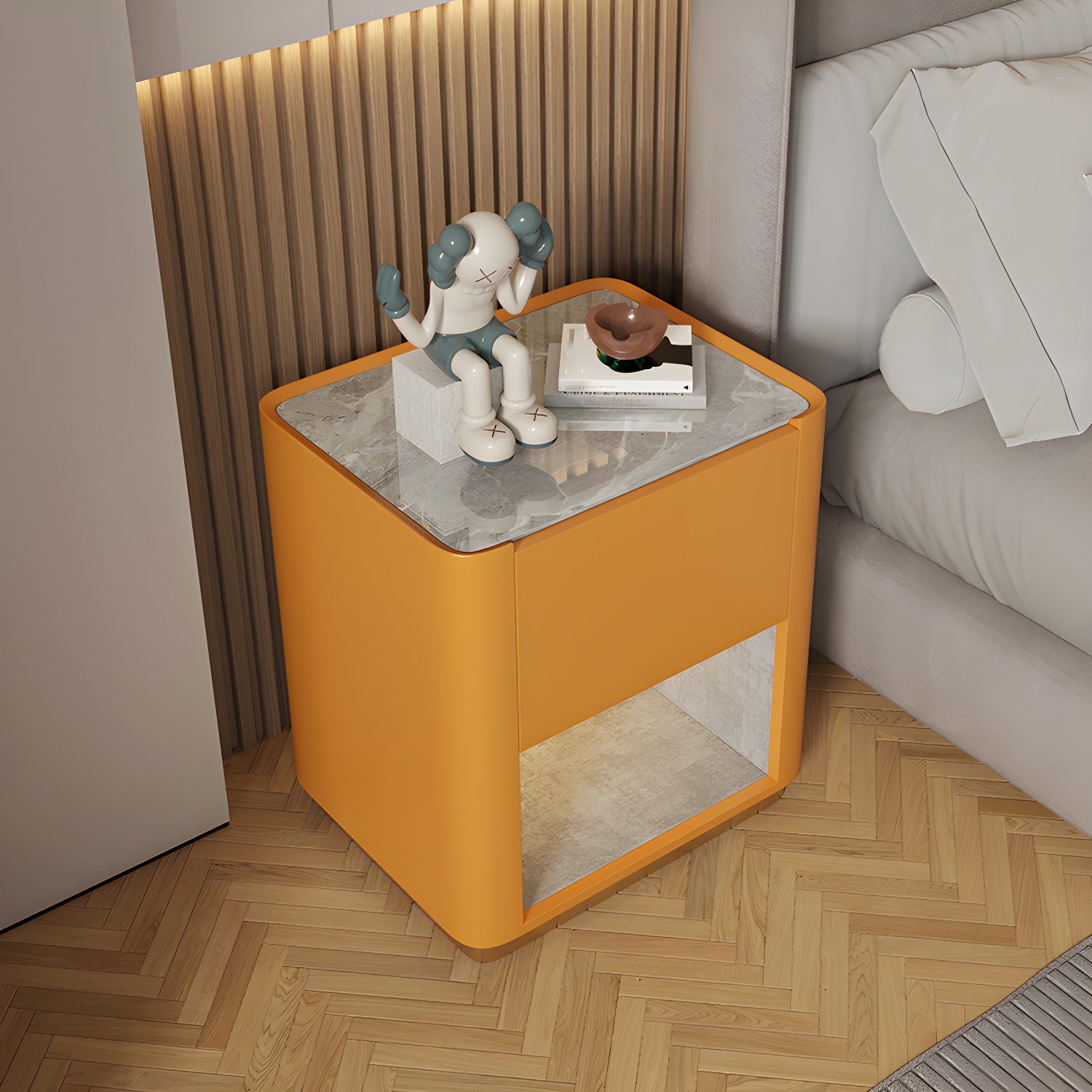 Modern Stone & Wood Nightstand | Ormau - image 28