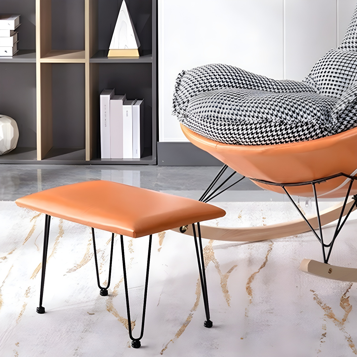 Modern Rocking Chair & Ottoman Set | Ormau - image 14