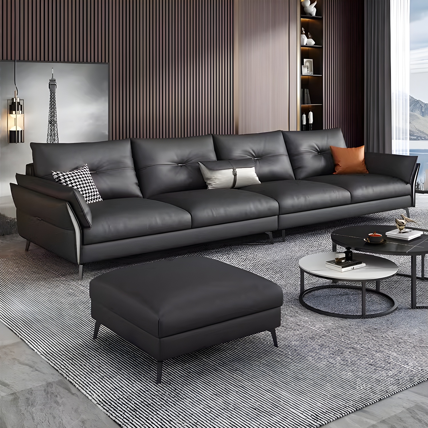 Tufted Gray Sectional | Ormau - image 3