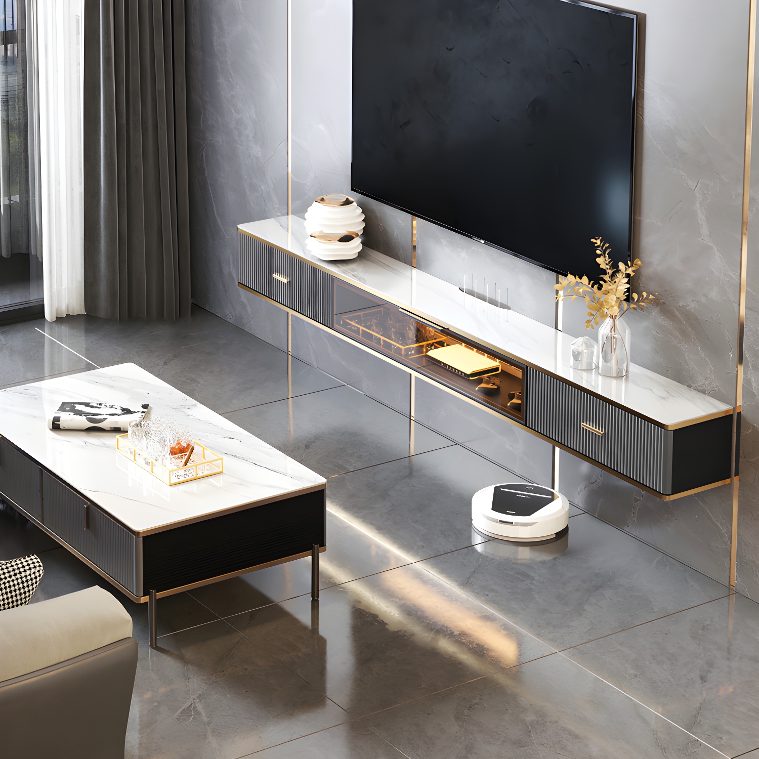 Glam Floating Media Stand | Ormau - image 14