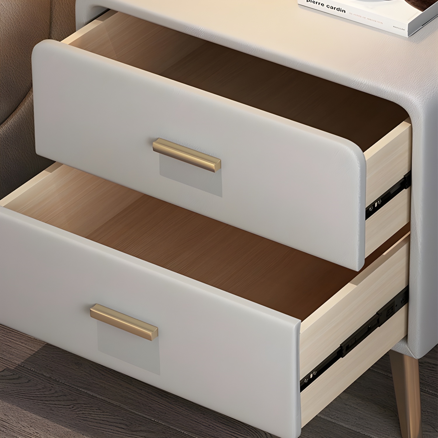 Modern Faux Leather Nightstand | Ormau - image 19