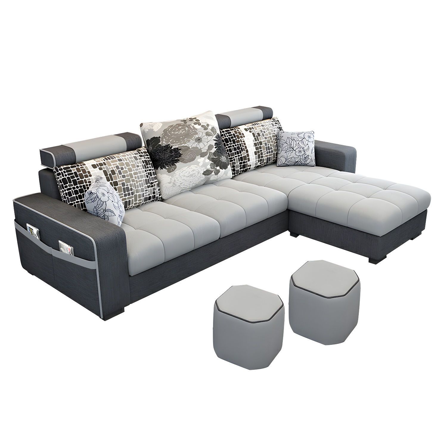 Modern Sectional Sofa with Ottoman | Ormau - image 7