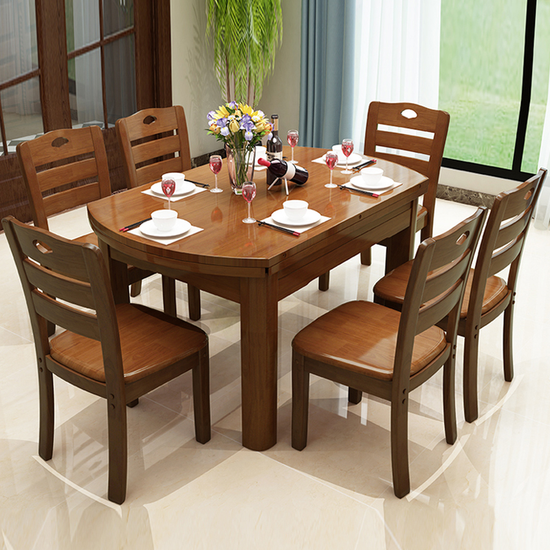 Rounded Wood Dining Set | Ormau - image 7