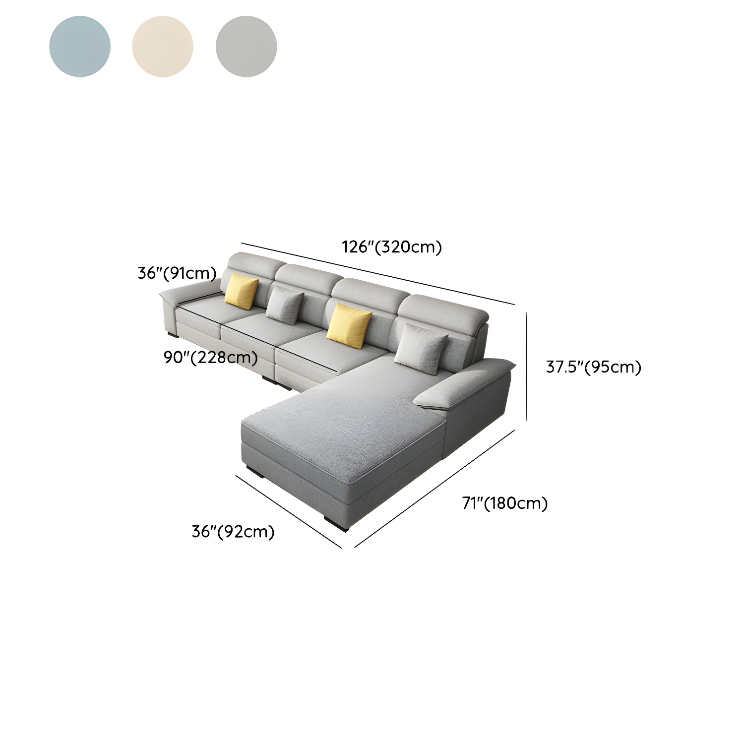 Modern L-Shape Sectional Sofa | Ormau - image 17