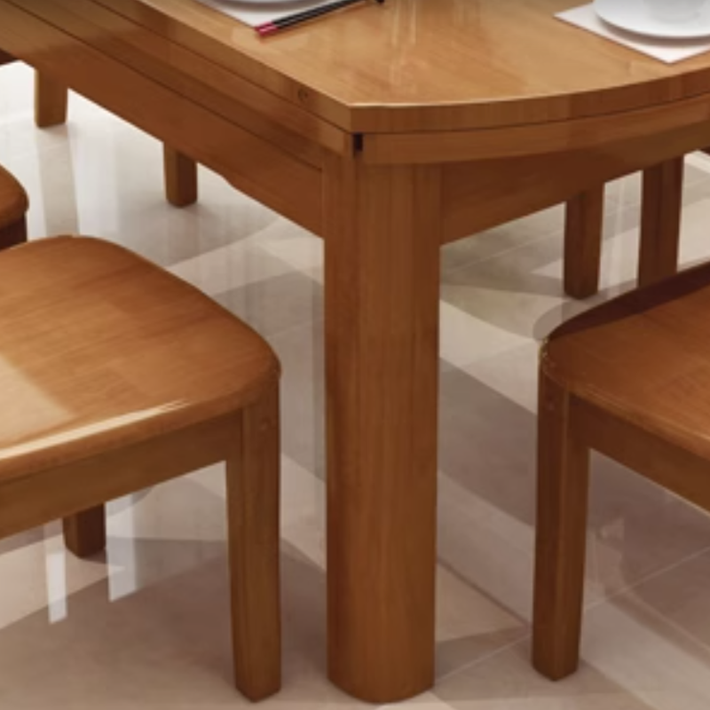 Rounded Wood Dining Set | Ormau - image 9