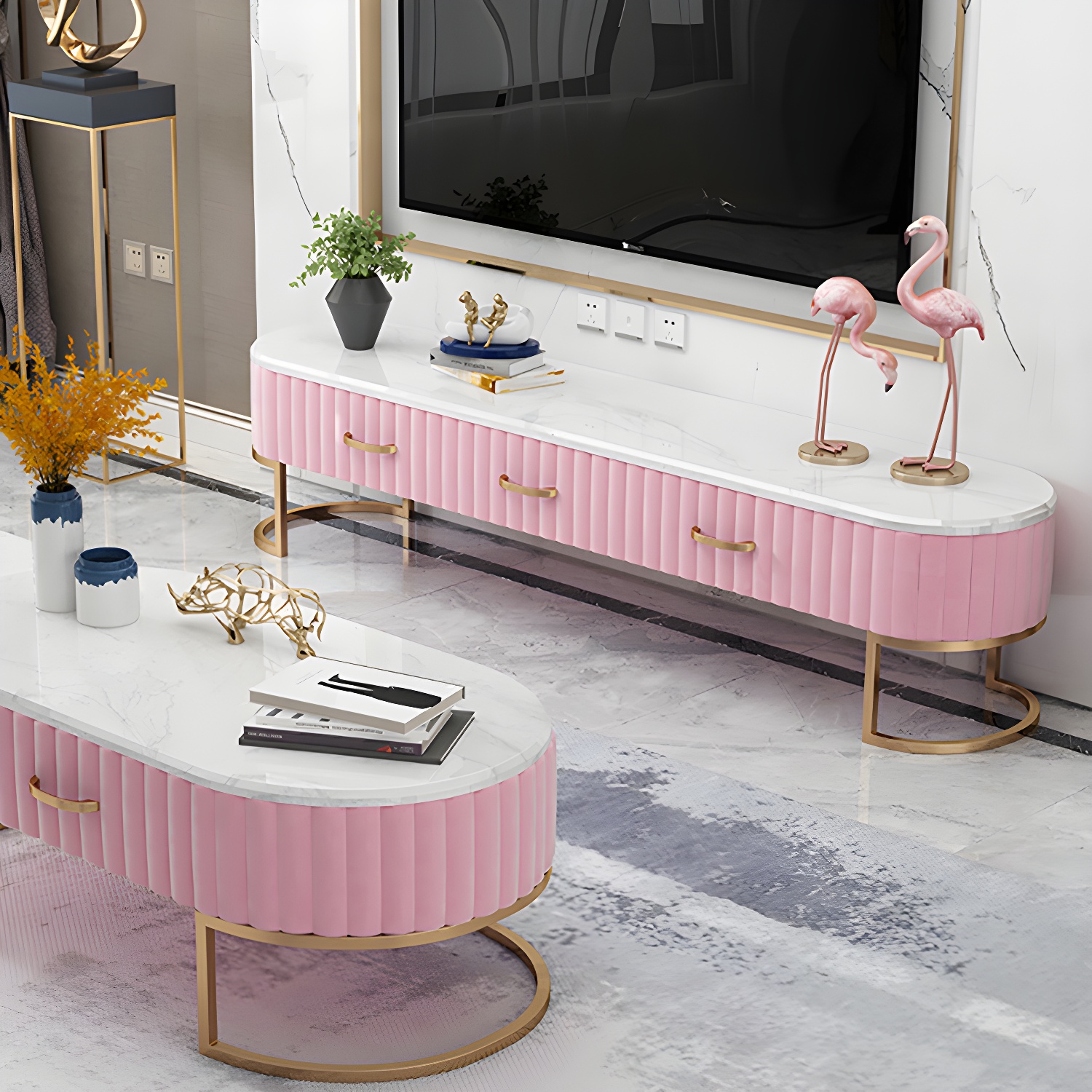 Marble Enclosed TV Stand | Ormau - image 14