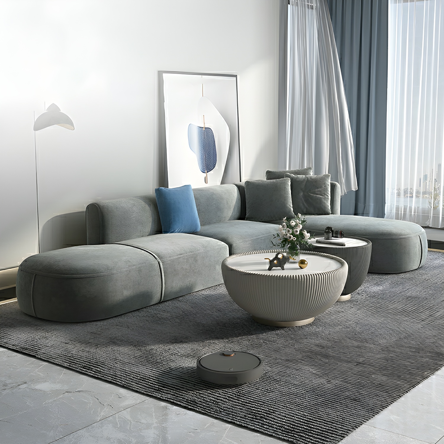 Flannel Sectional Sofa | Ormau - image 2