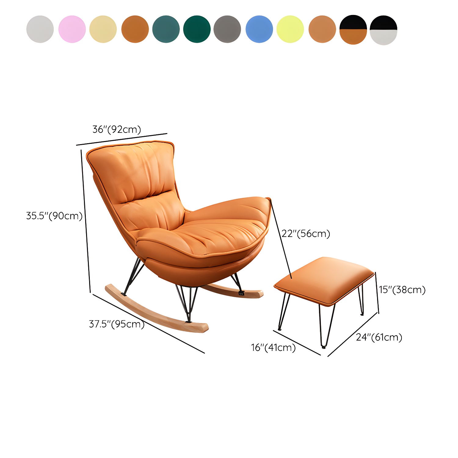 Modern Rocker & Ottoman Set | Ormau - image 17
