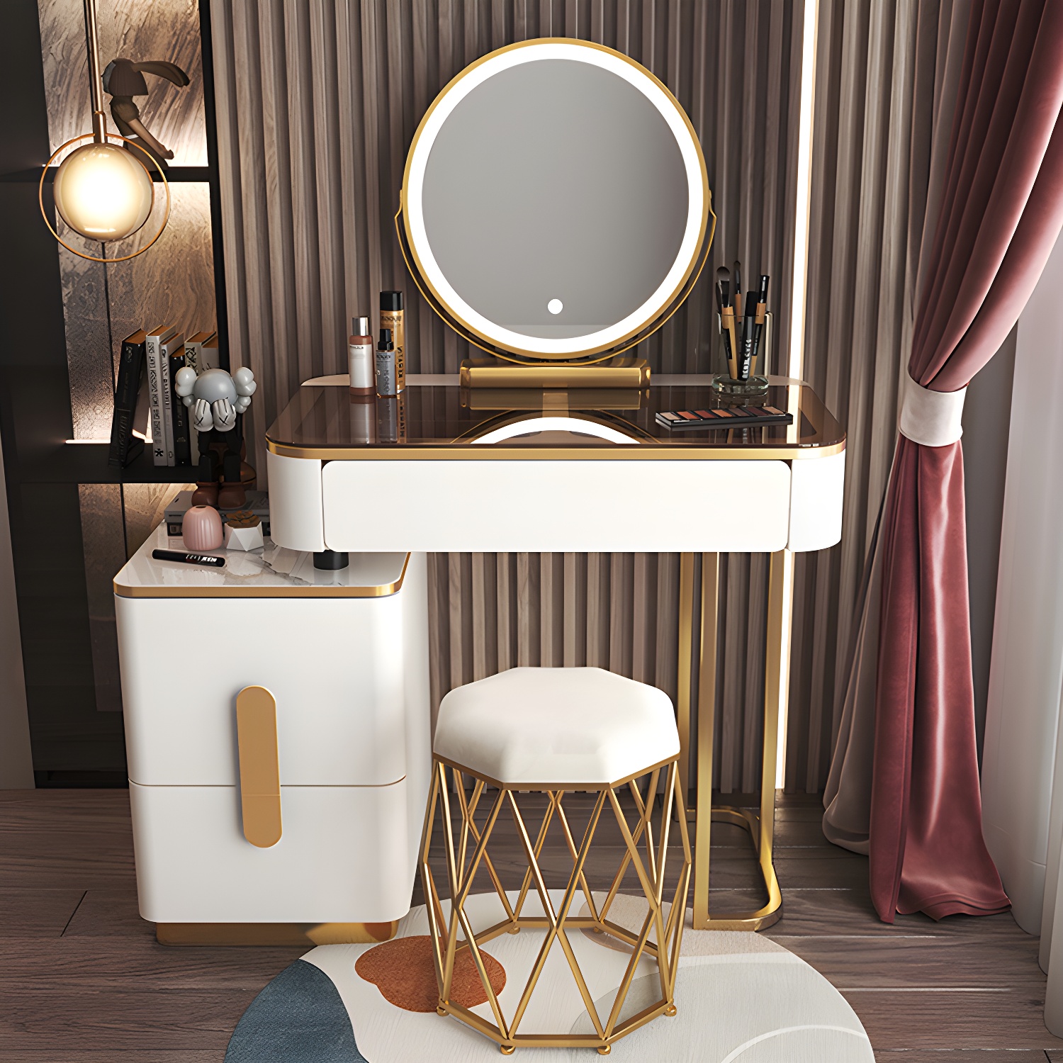 Glam Glass-Top Vanity | Ormau - image 11