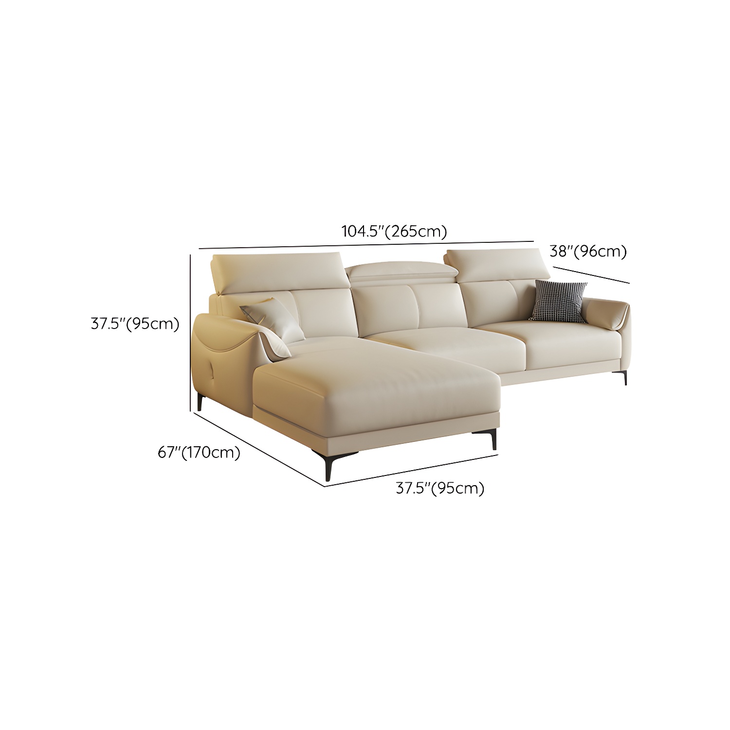 Modern Leather Sectional Sofa | Ormau - image 17