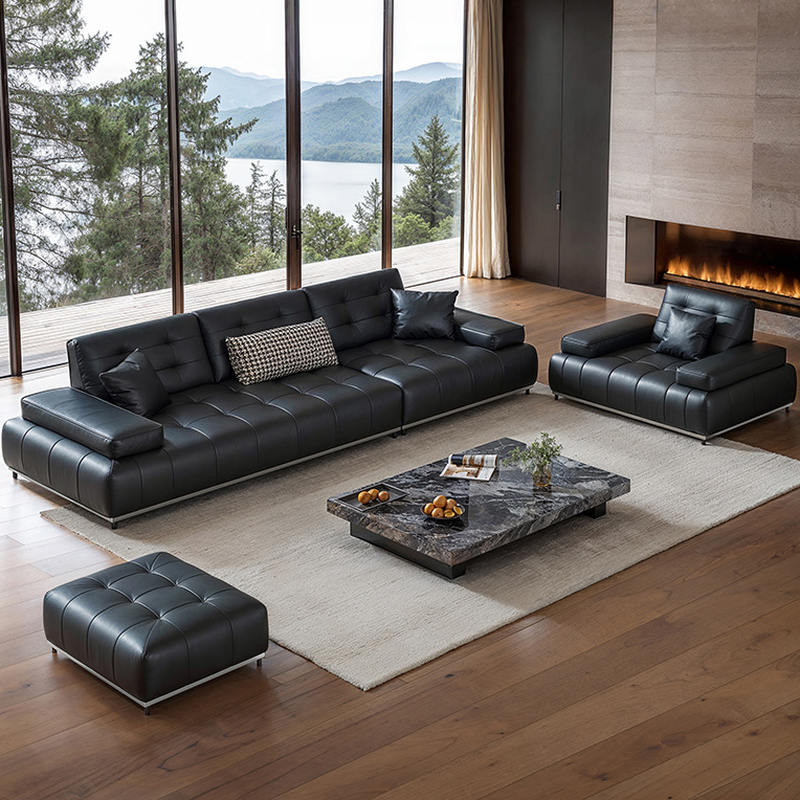Tufted Leather Sectional | Ormau - image 4
