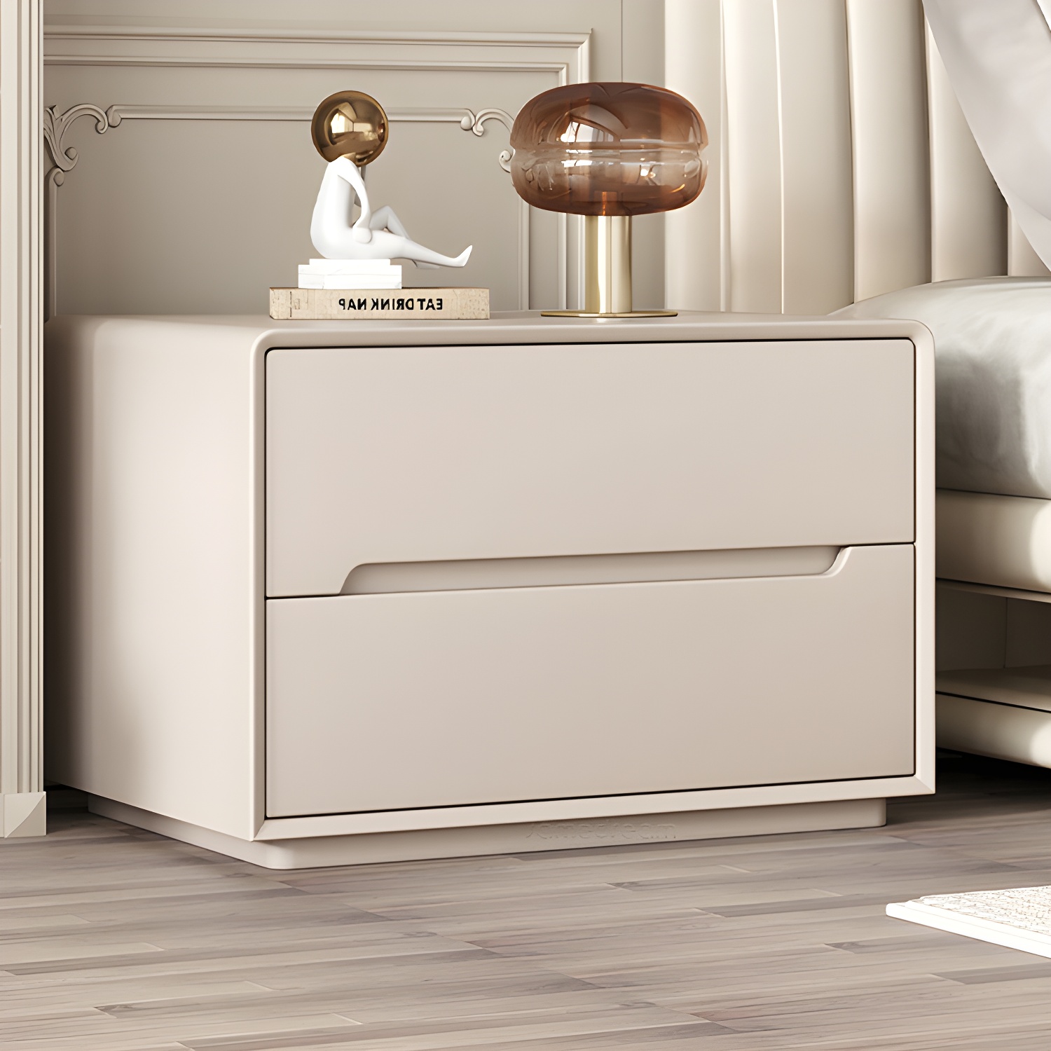 Modern Faux Leather Nightstand | Ormau - image 10